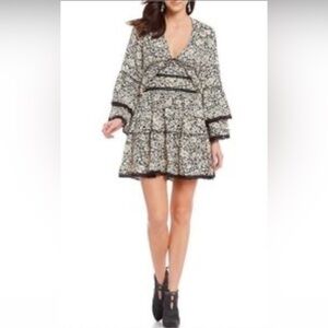 Free People Krestill Mini Tiered Backless Floral Dress